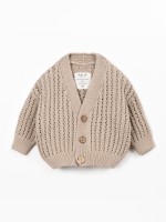 Knit cardigan in a blend of cotton and recycled fibers