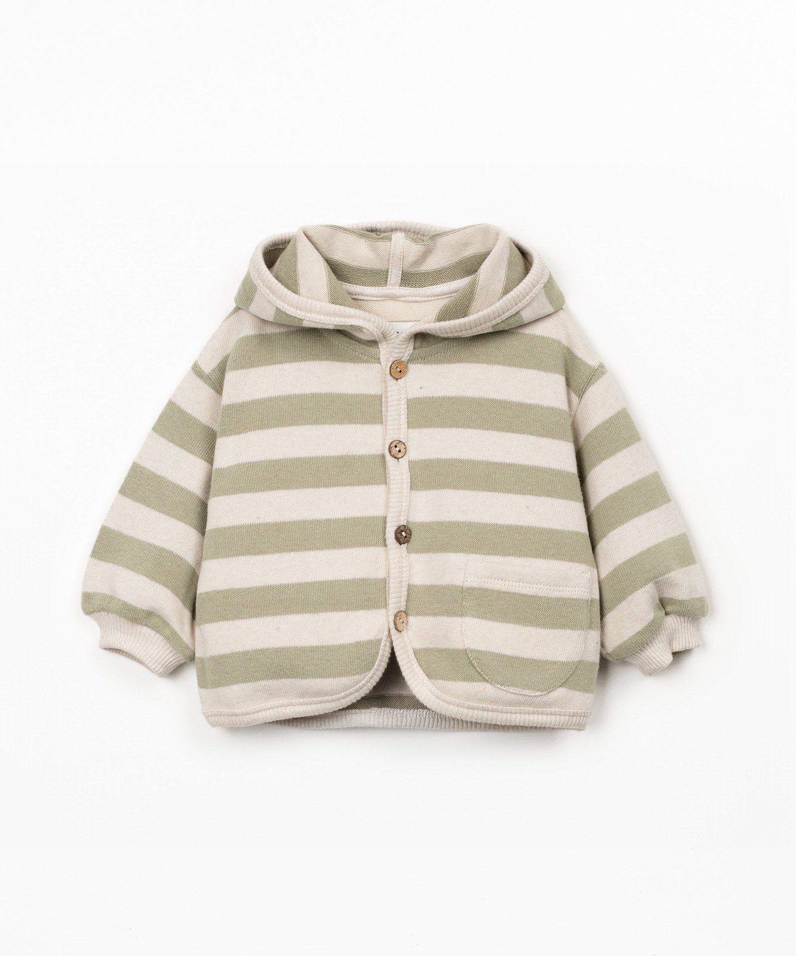 STRIPPED JERSEY CARDIGAN
