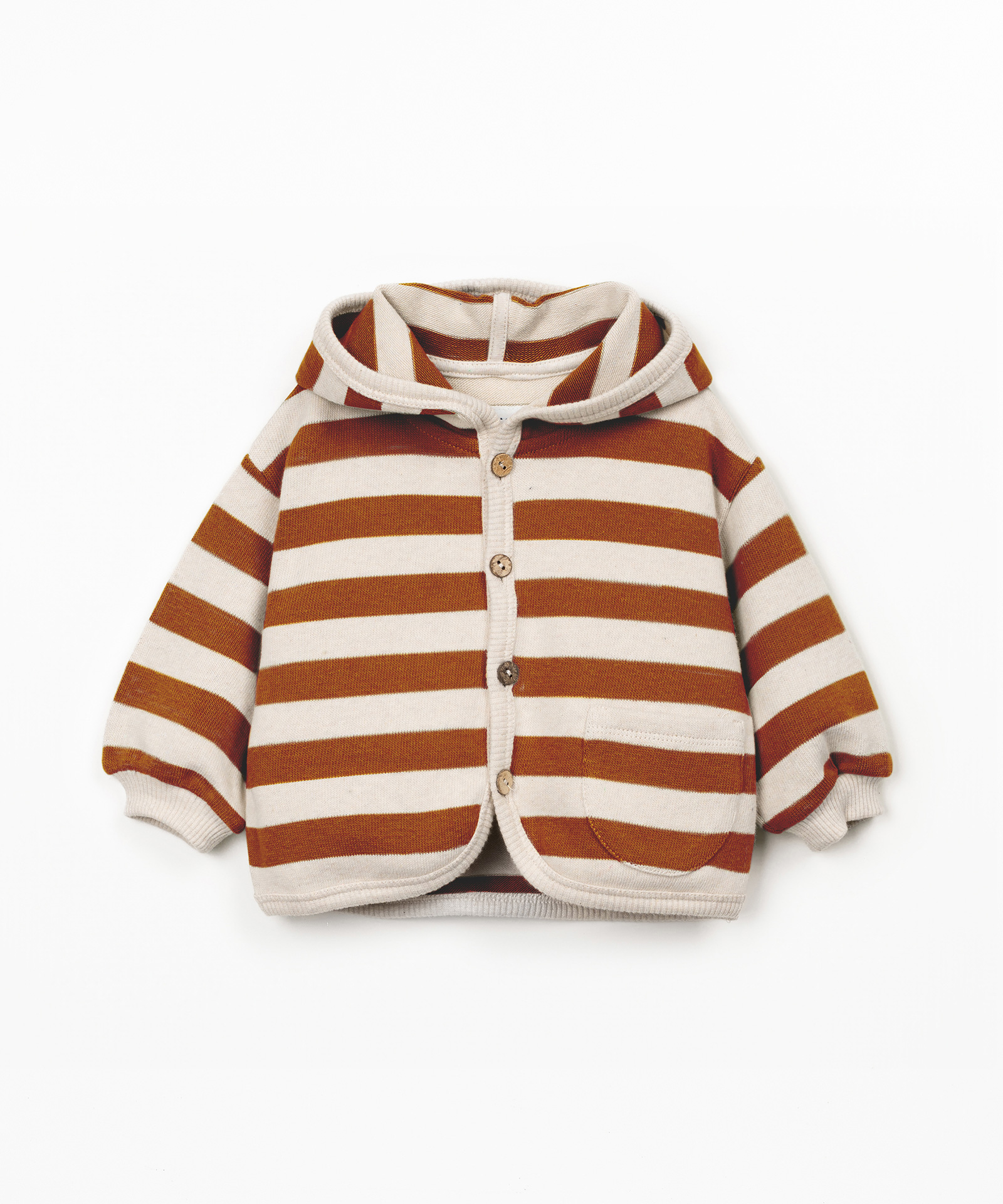 STRIPPED JERSEY CARDIGAN