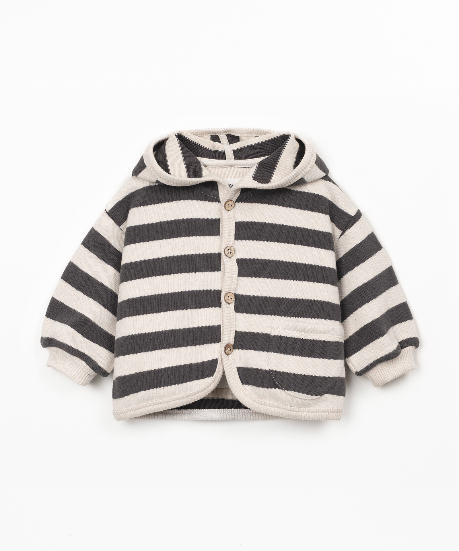 STRIPPED JERSEY CARDIGAN