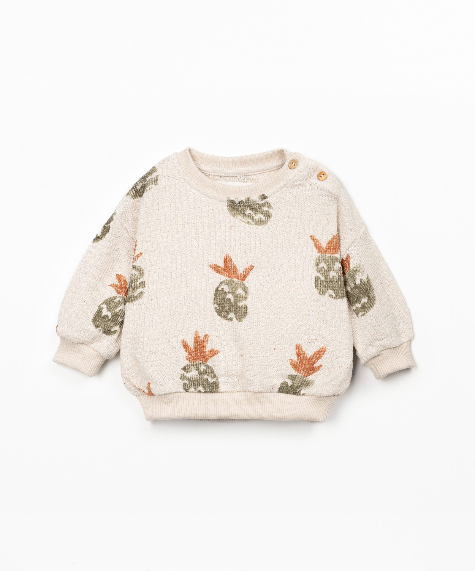 PRINTED EMBELLISHED JERSEY SWEATER