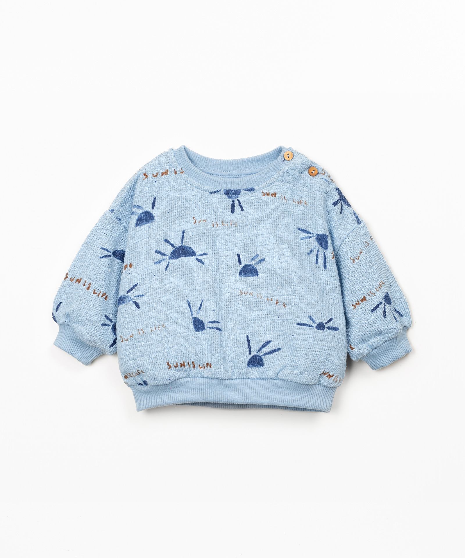 PRINTED EMBELLISHED JERSEY SWEATER