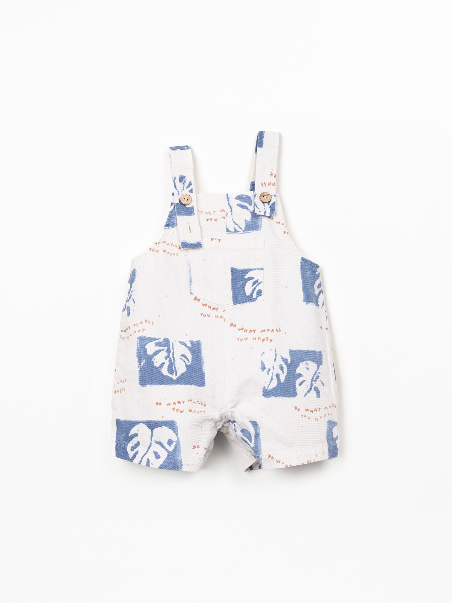 Tuta in twill con stampa di monstera