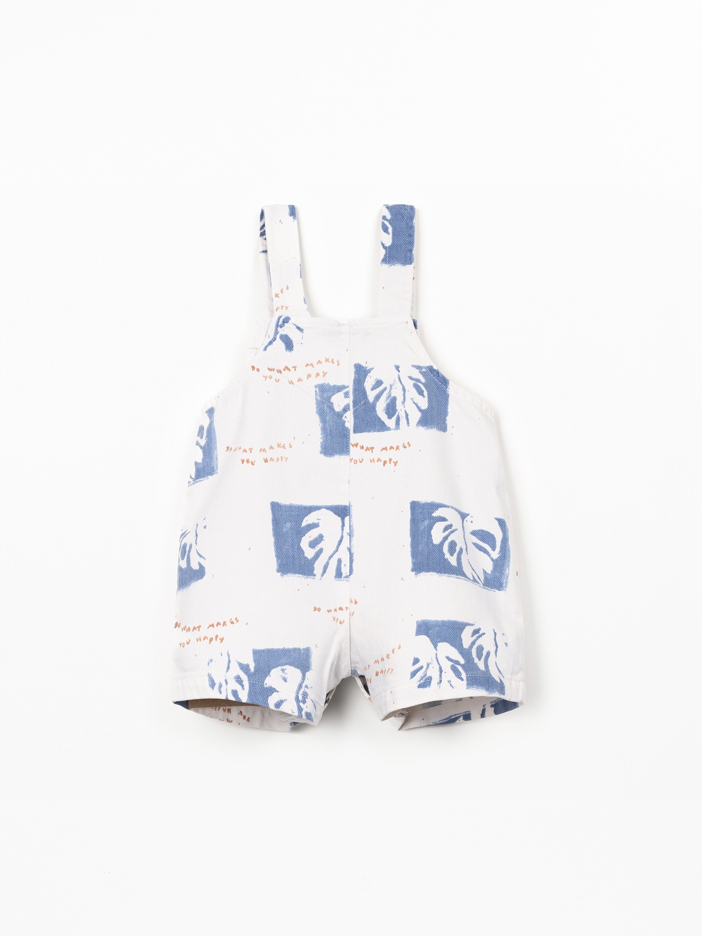 Tuta in twill con stampa di monstera