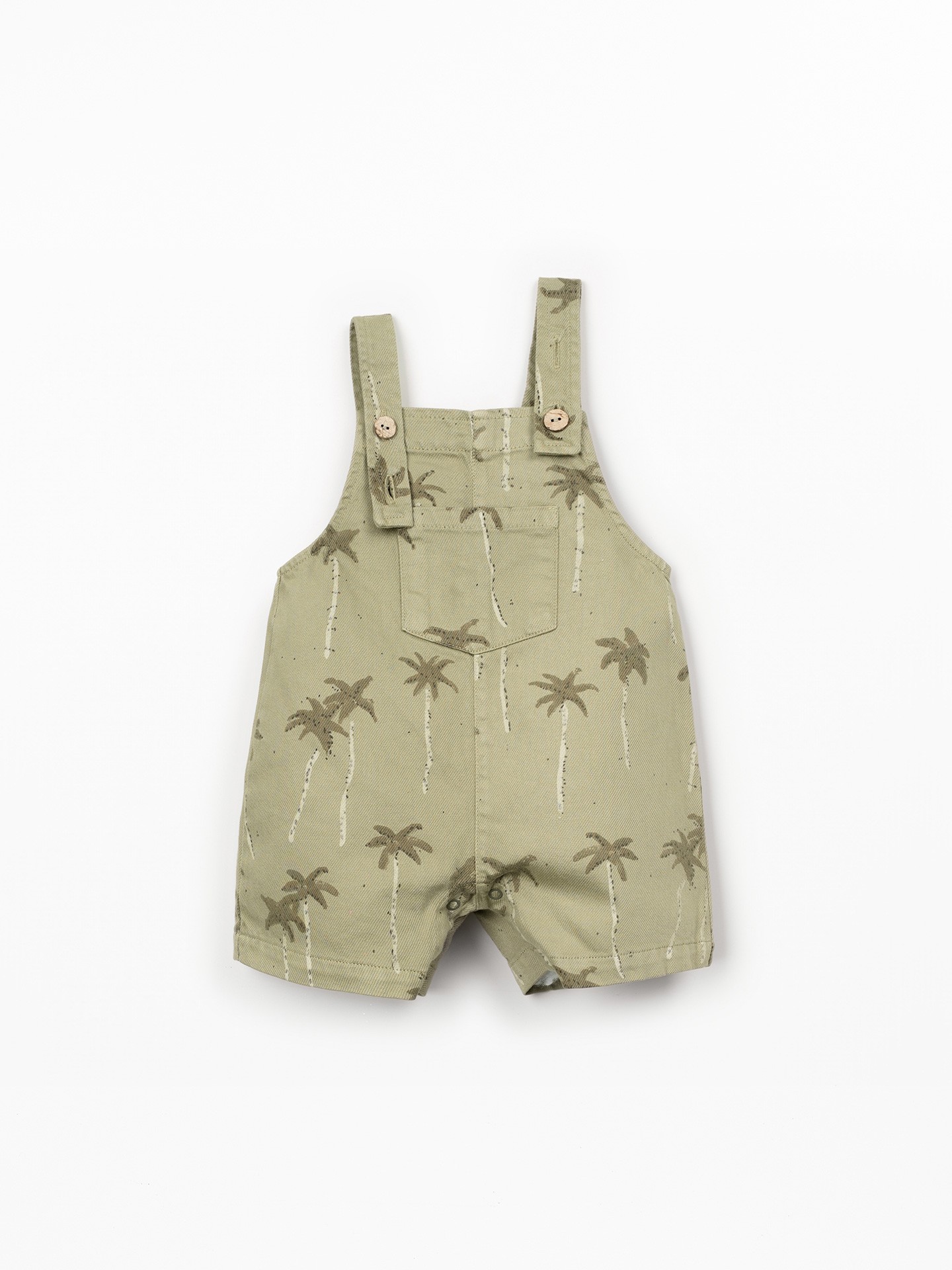 Tutina in twill con stampa di palme