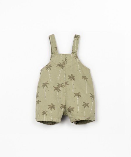Tutina in twill con stampa di palme