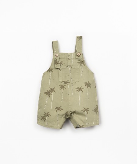 Tutina in twill con stampa di palme
