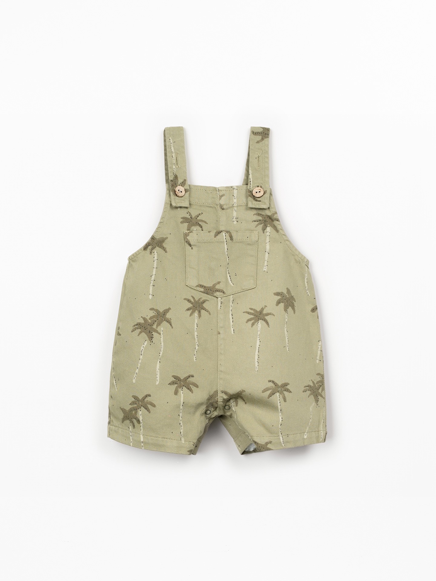 Tutina in twill con stampa di palme