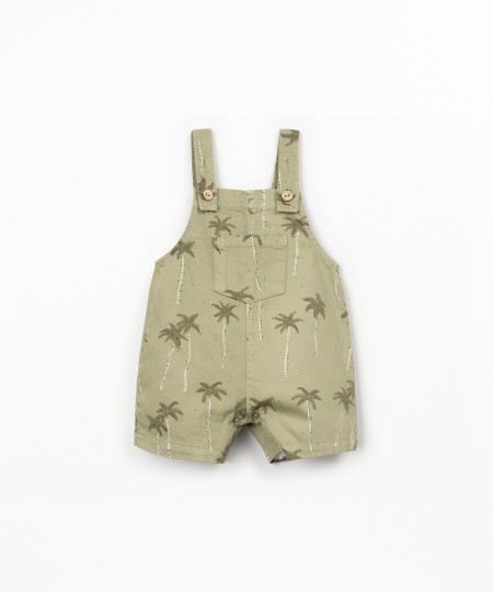 Twill jumpsuit with palm tree print