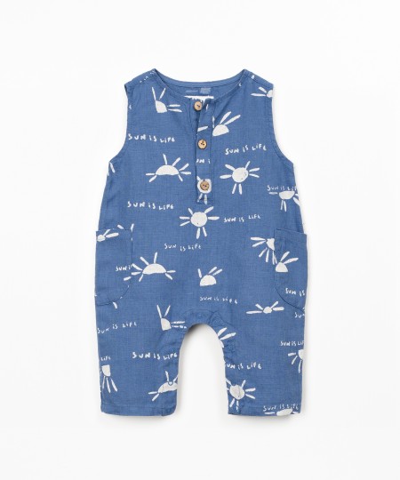Linen jumpsuit with print