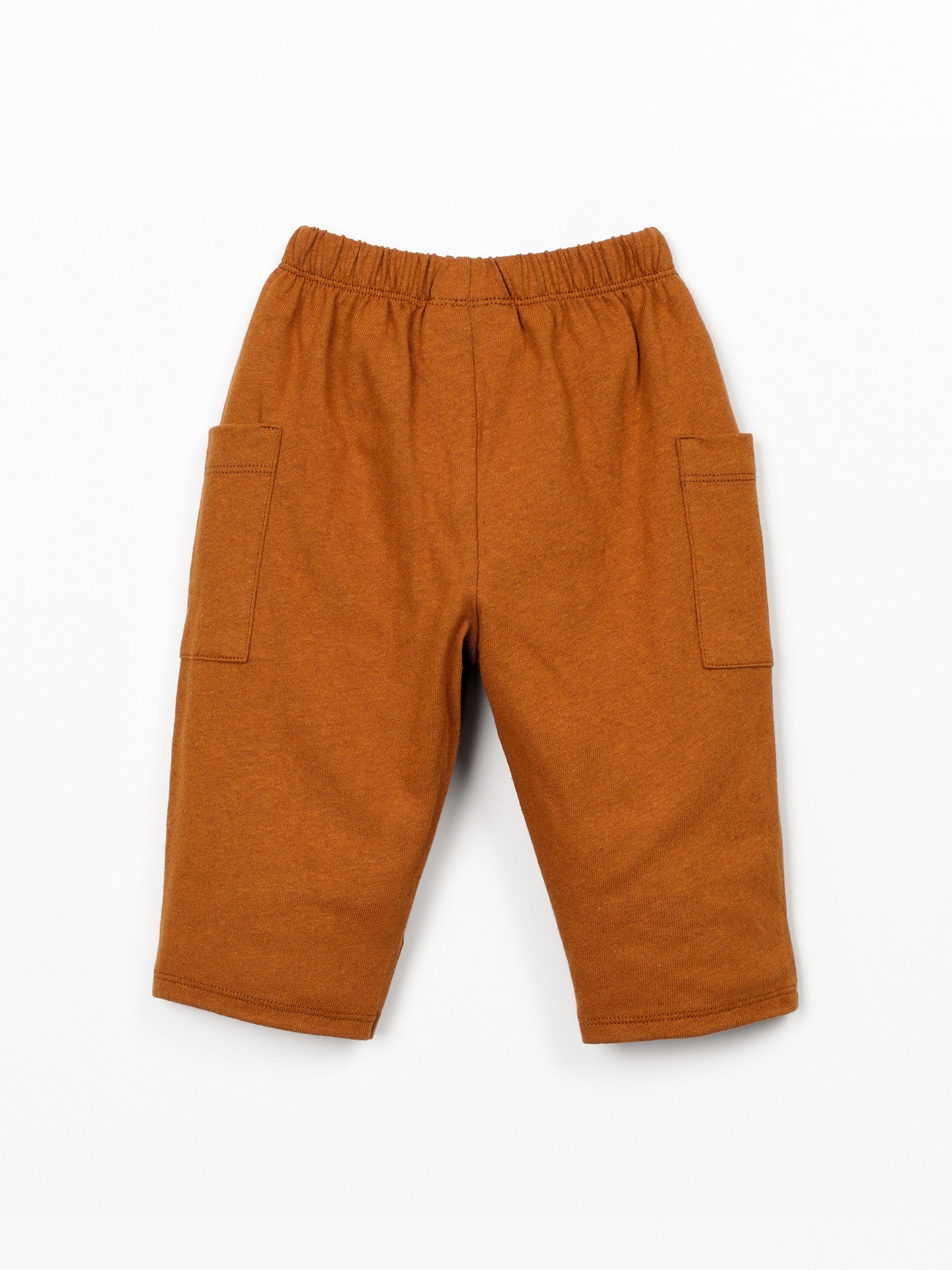Pantaloni in maglia di cotone biologico e lino