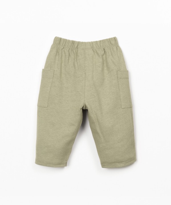 Pantaloni in maglia di cotone biologico e lino