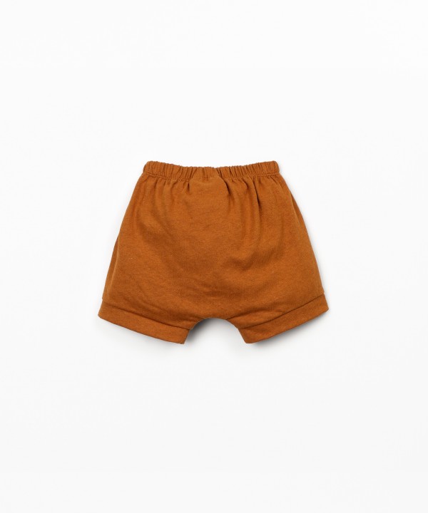 Knit shorts in organic cotton and linen