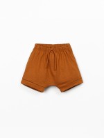 Knit shorts in organic cotton and linen