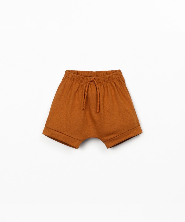 Knit shorts in organic cotton and linen