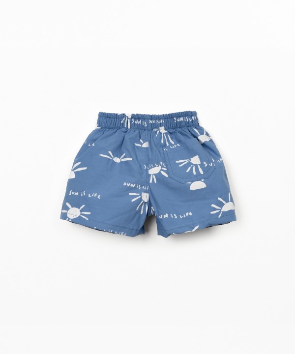 Short de bain imprimé soleil