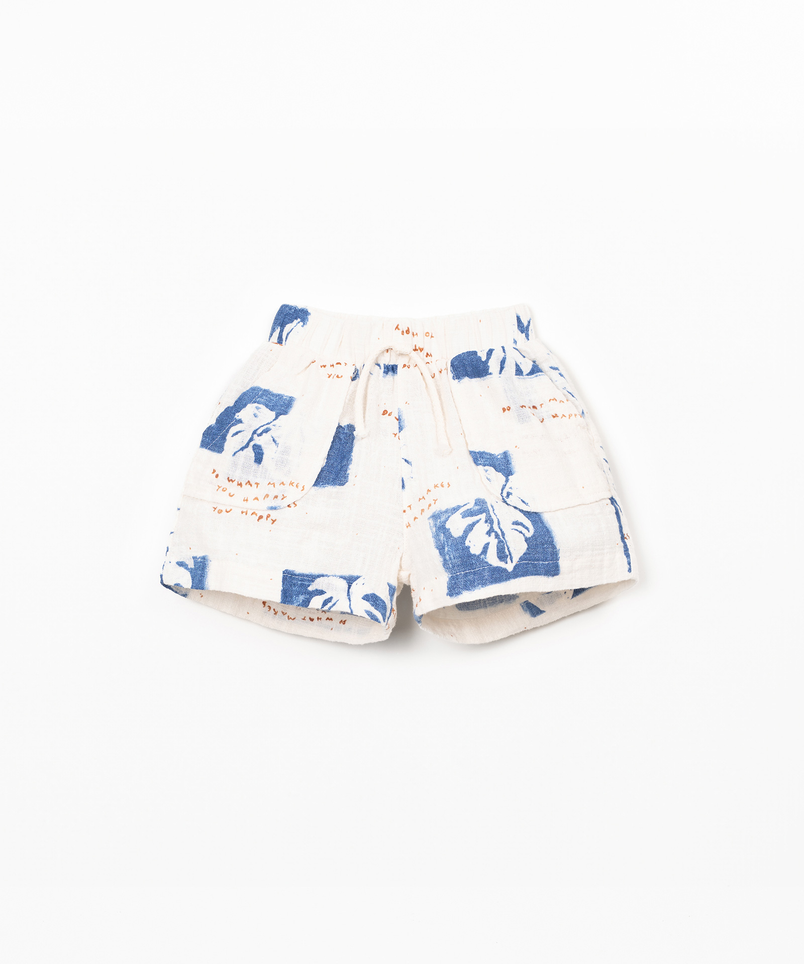 Short en tissu avec imprimé de monsteras