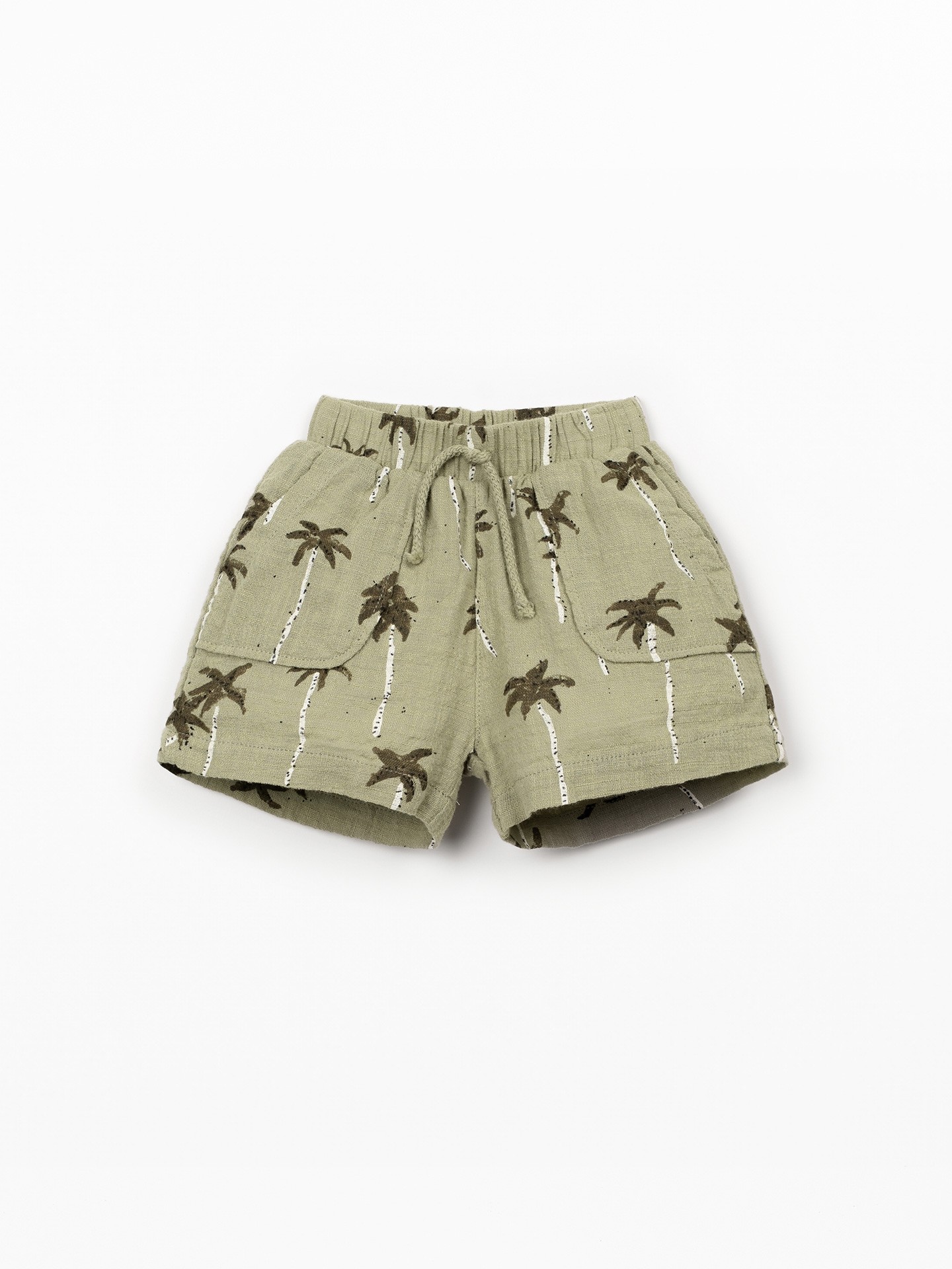Pantaloncini in tessuto con stampa di palme