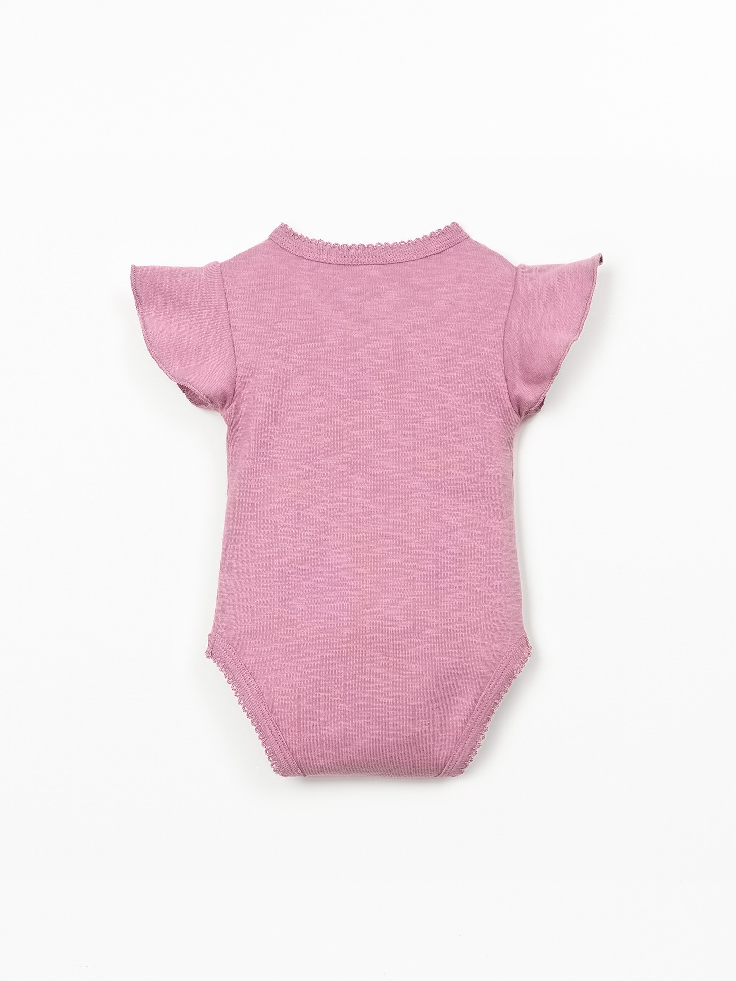 Body en coton biologique avec empiècement volanté sur la manche