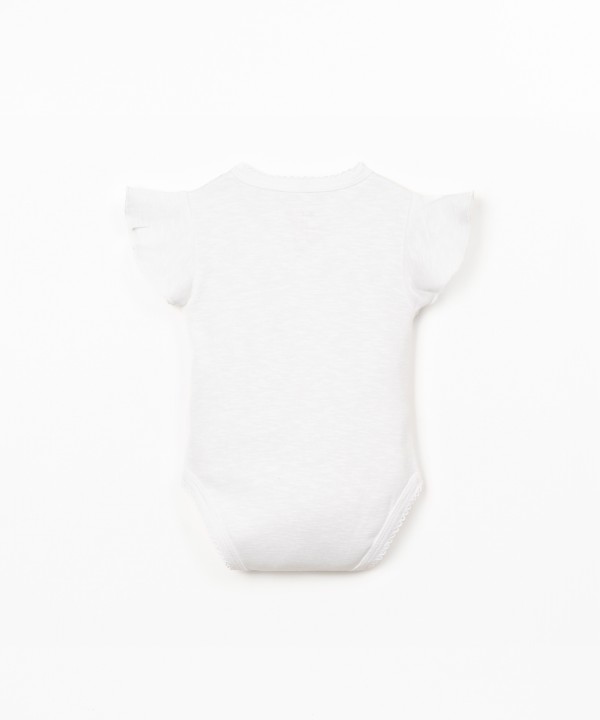 Body en coton biologique avec empi�cement � volants sur la manche