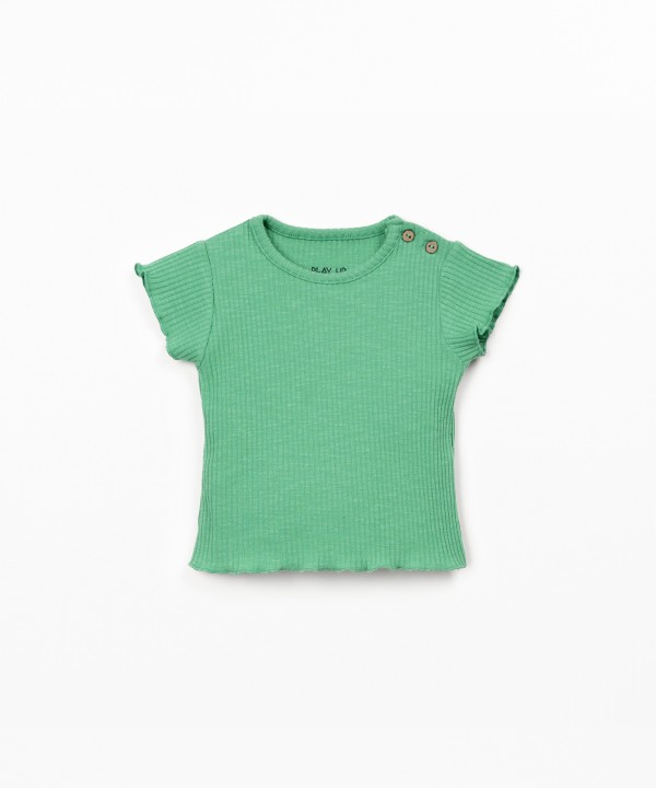 Camiseta de punto acanalado de algodón orgánico