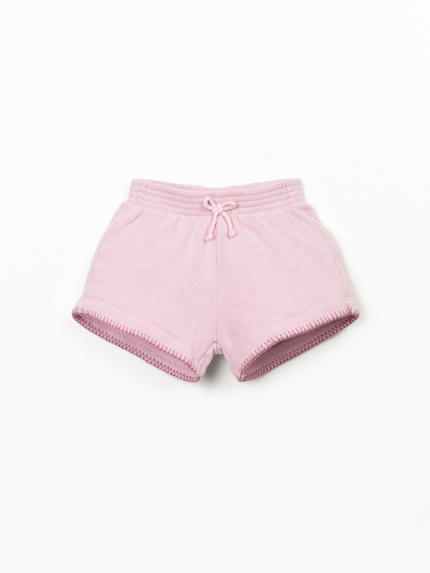 Shorts con cintura elastica e fiocco decorativo
