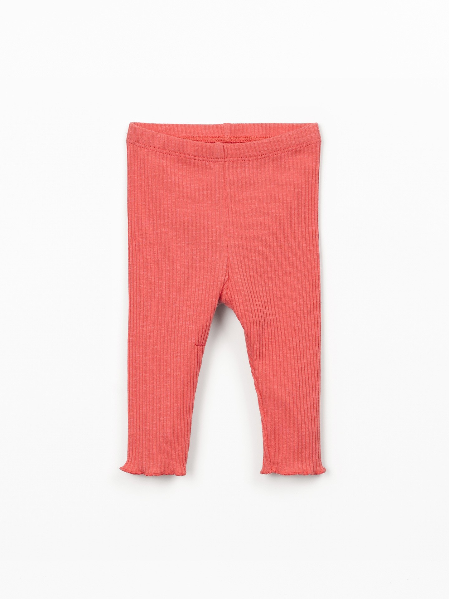 Leggings a costine in cotone biologico