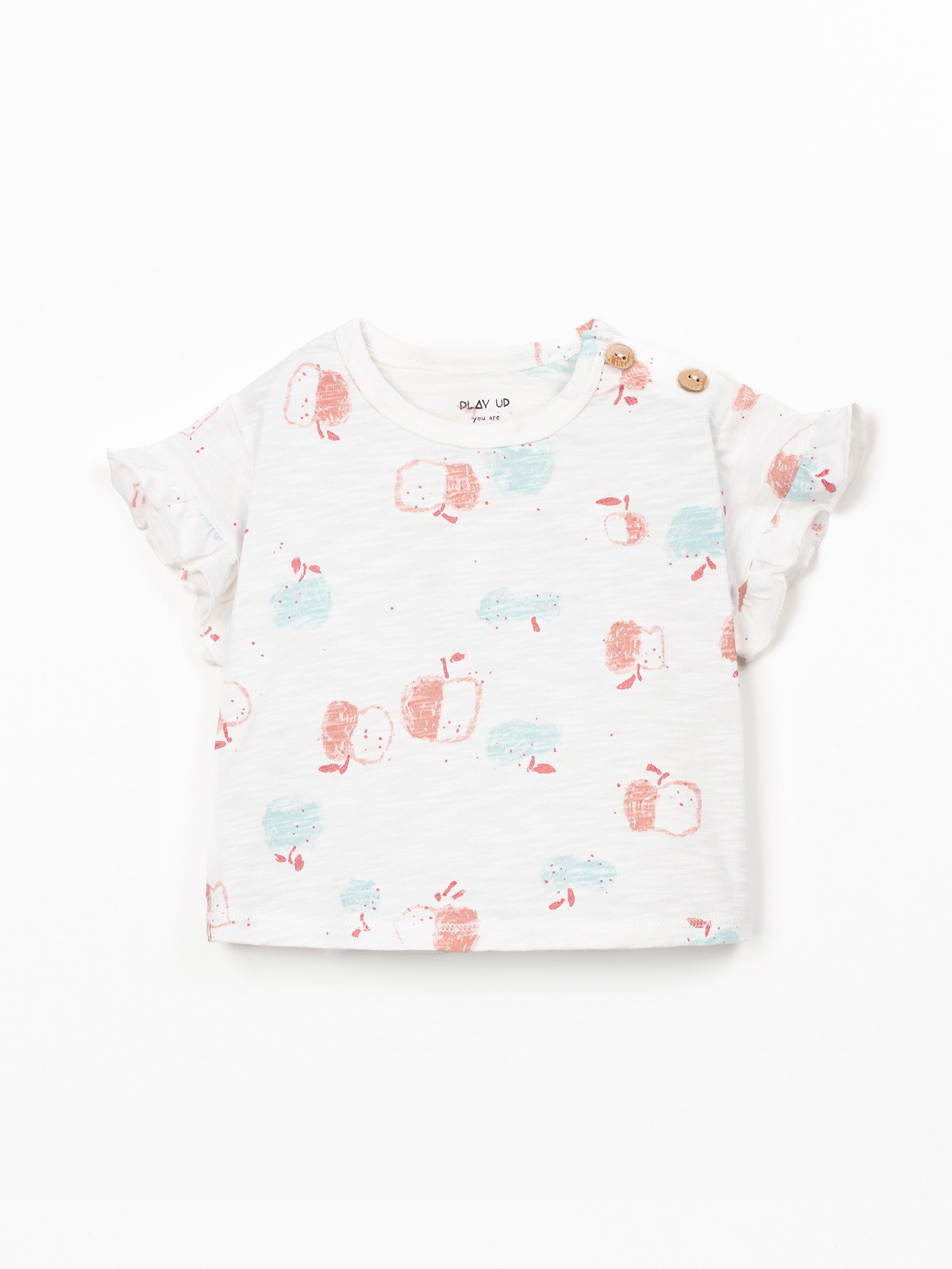 T-shirt con inserto a volant sulla manica