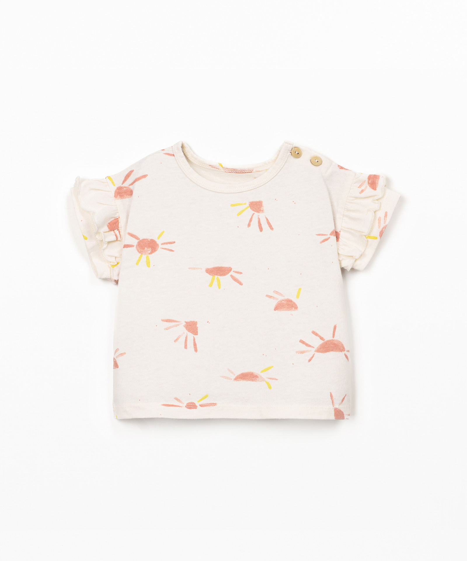 T-shirt anti-UV com mistura de fibras recicladas e fibras naturais