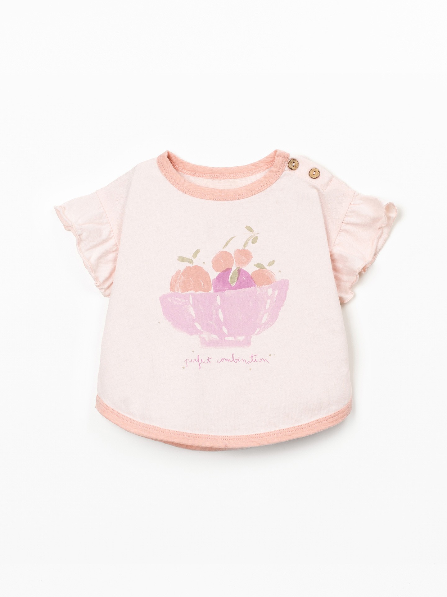 T-shirt con volant sulle maniche