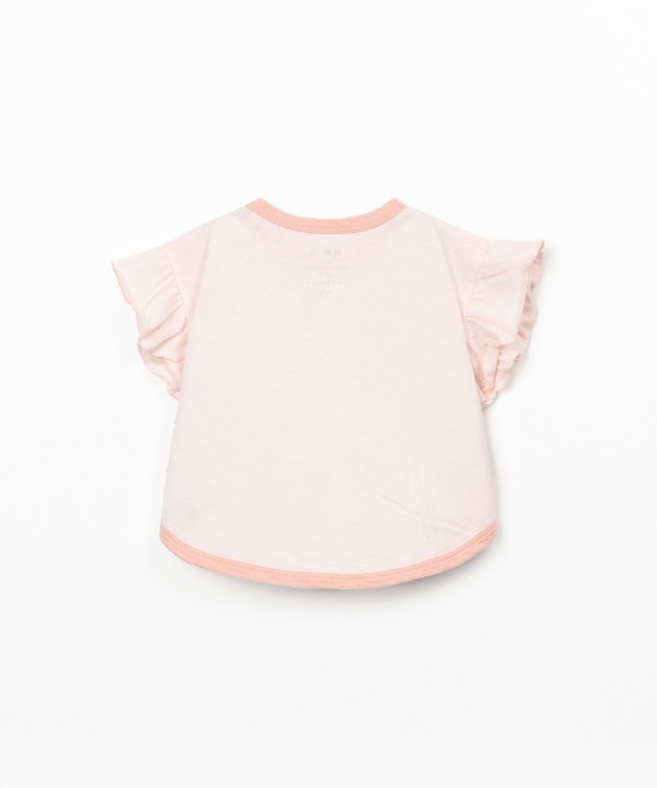 T-shirt con volant sulle maniche