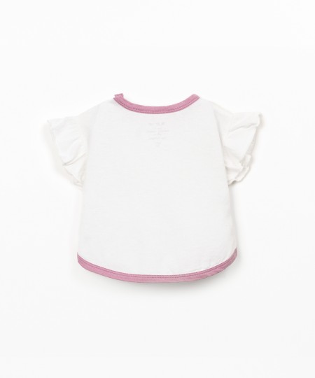 T-shirt avec volants aux manches