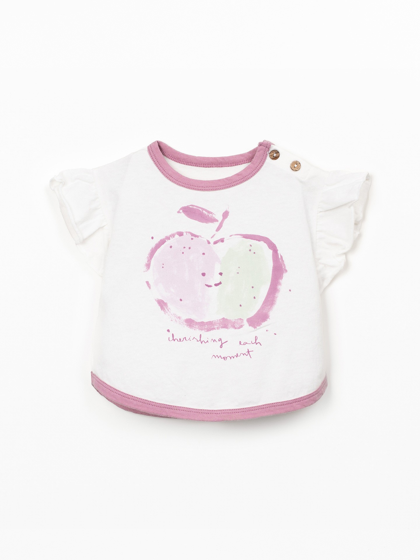 T-shirt con maniche a volant
