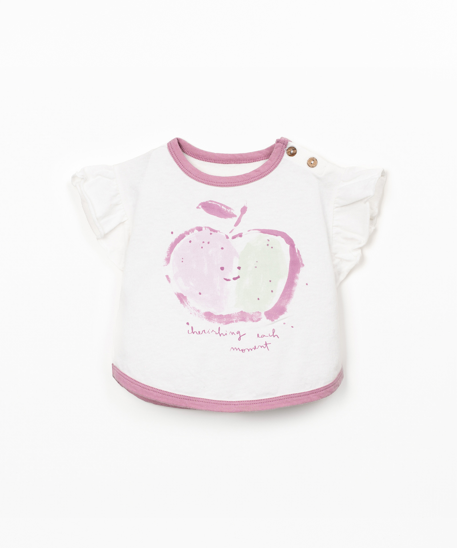 T-shirt com folho nas mangas