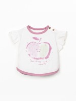 T-shirt con maniche a volant