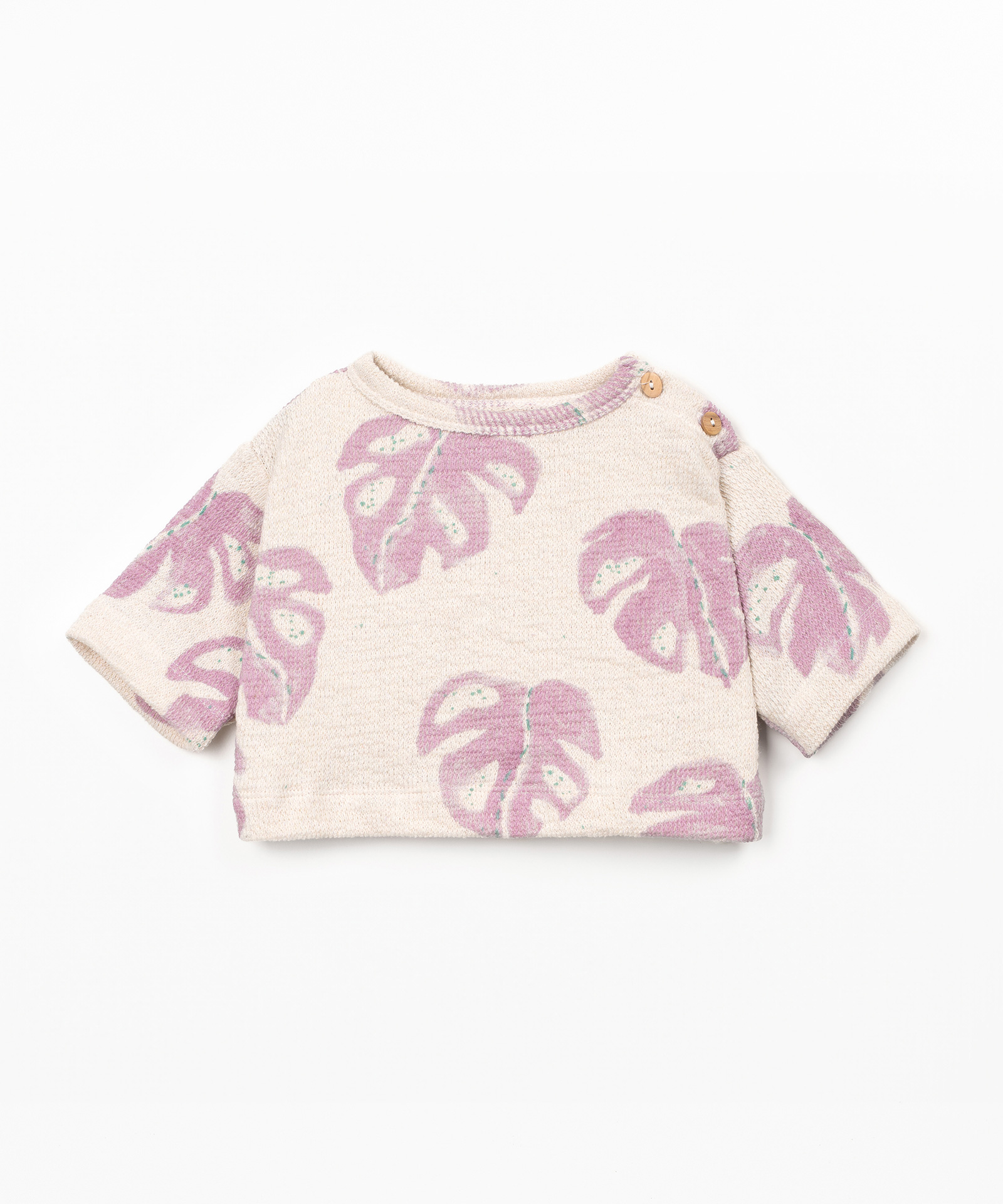 PRINTED EMBELLISHED JERSEY SWEATER