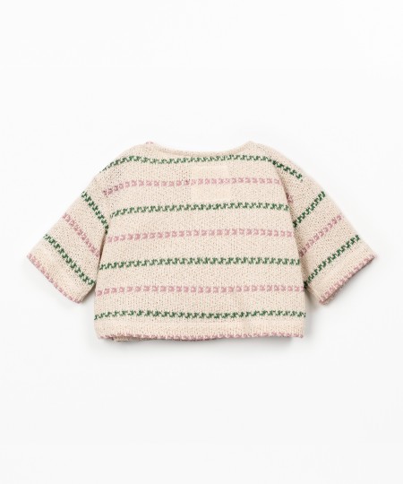 Sweater in cotton and recycled cotton blend