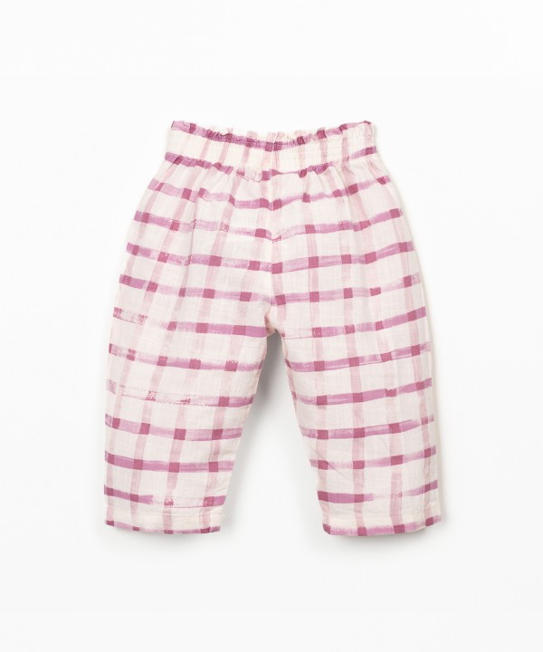 Pantalon à imprimé carreaux