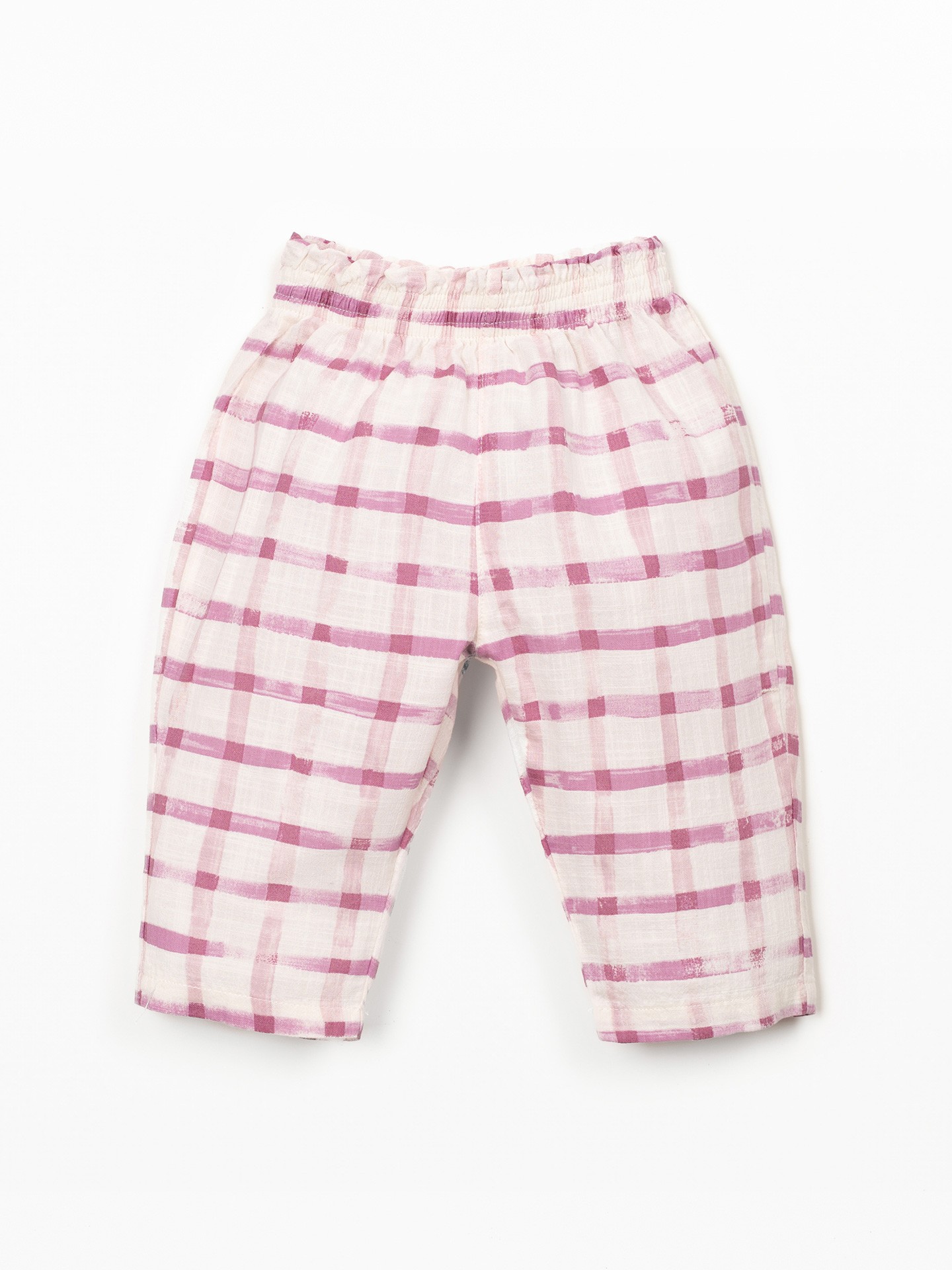 Pantalon à imprimé carreaux
