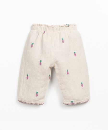 Pantalón en algodón orgánico con estampado