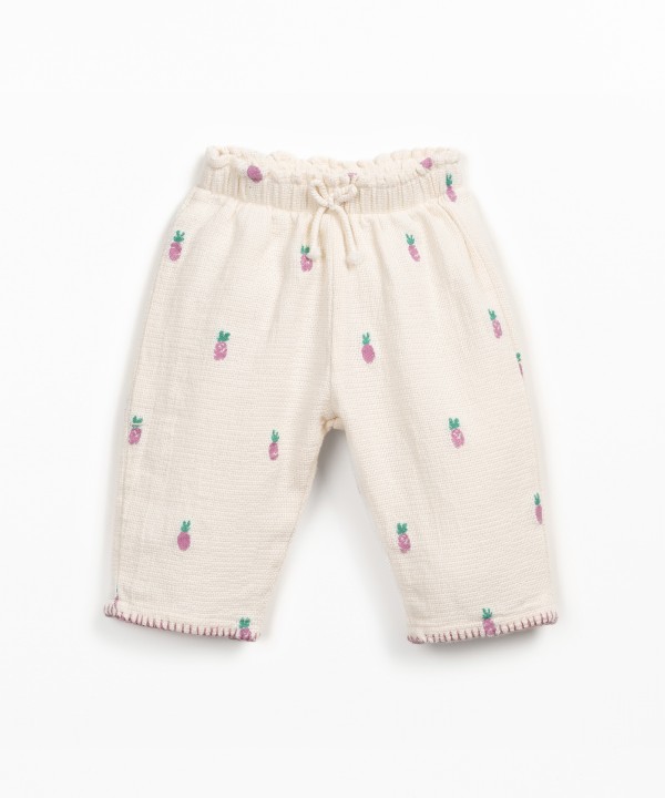 Pantalon en coton bio avec imprim?