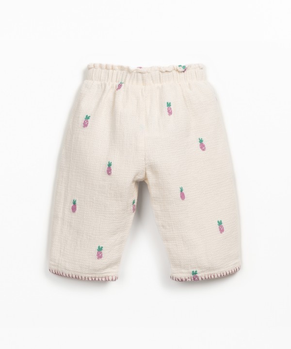 Pantalon en coton bio avec imprim?