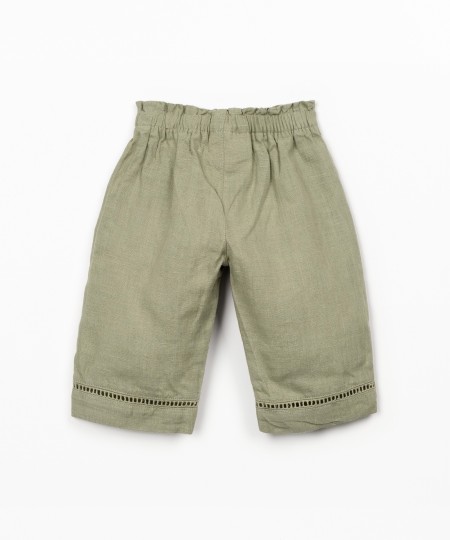 Pantalon en lin avec ceinture élastique