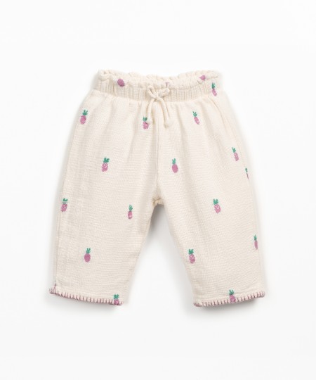 Pantalón en algodón orgánico con estampado