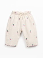 Pantalon en coton bio avec imprim?