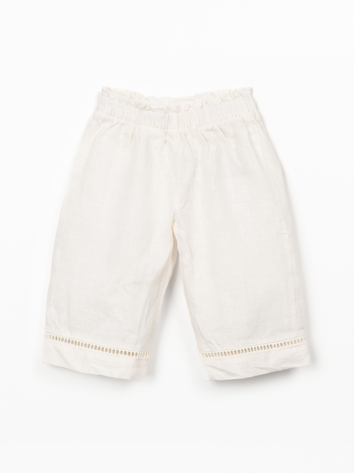 Pantalon en lin avec ceinture élastique