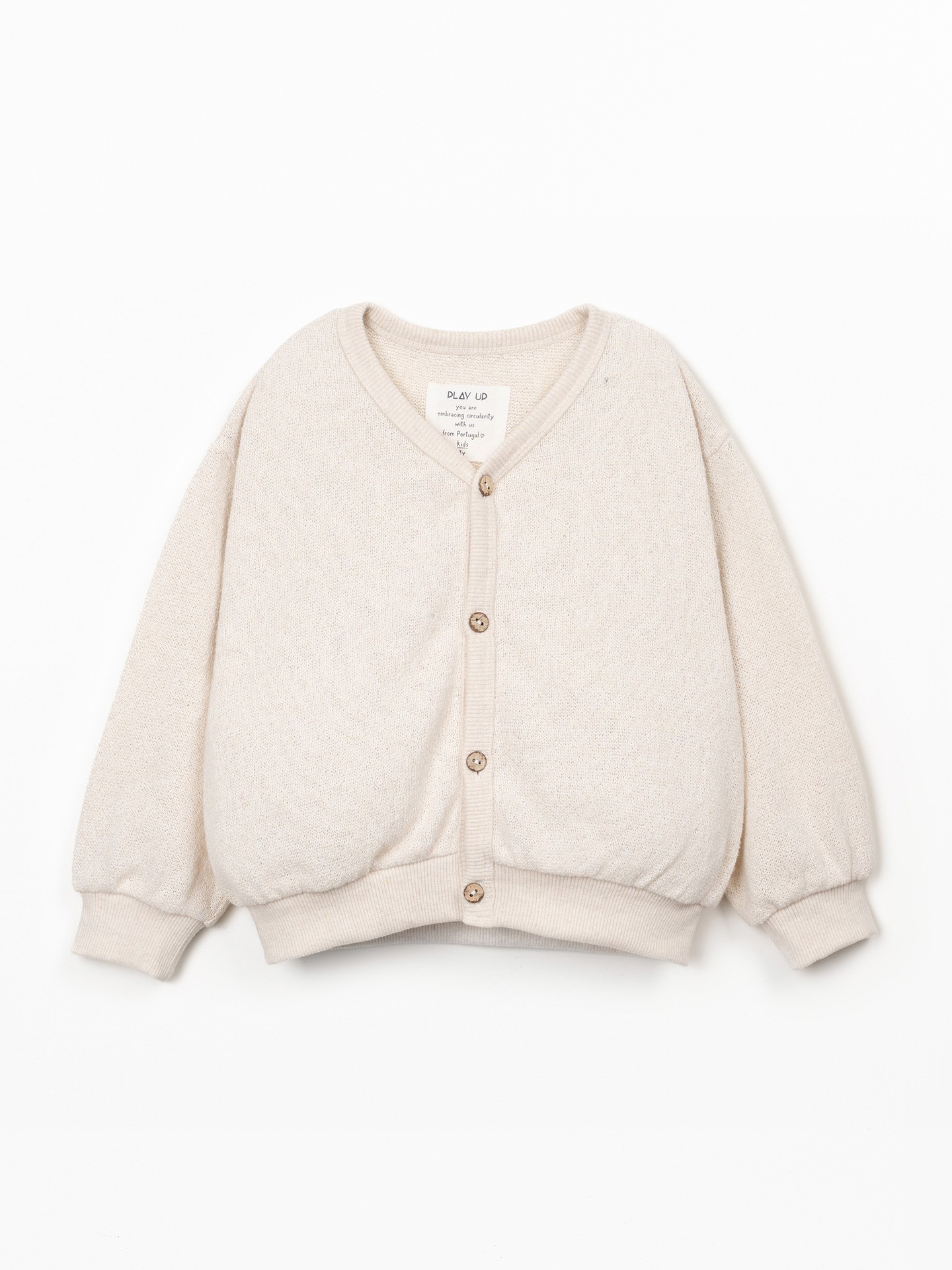 Cardigan in misto cotone e fibre riciclate