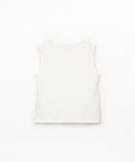 T-shirt sans manches en mélange de fibres naturelles et recyclées