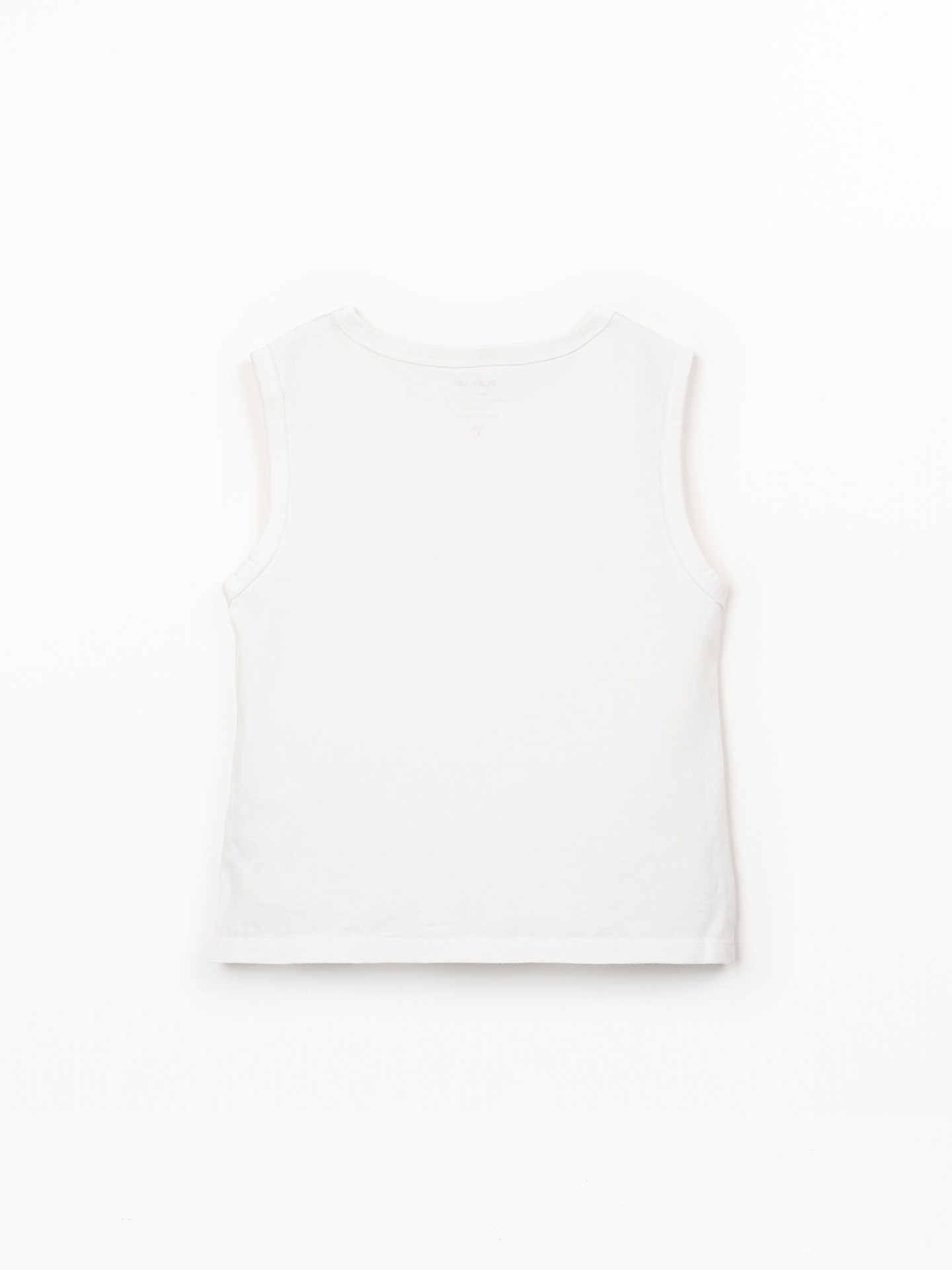 T-shirt sem mangas com mistura de fibras naturais e fibras recicladas