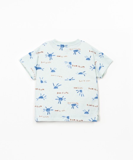 T-shirt anti-uv com estampado de sol